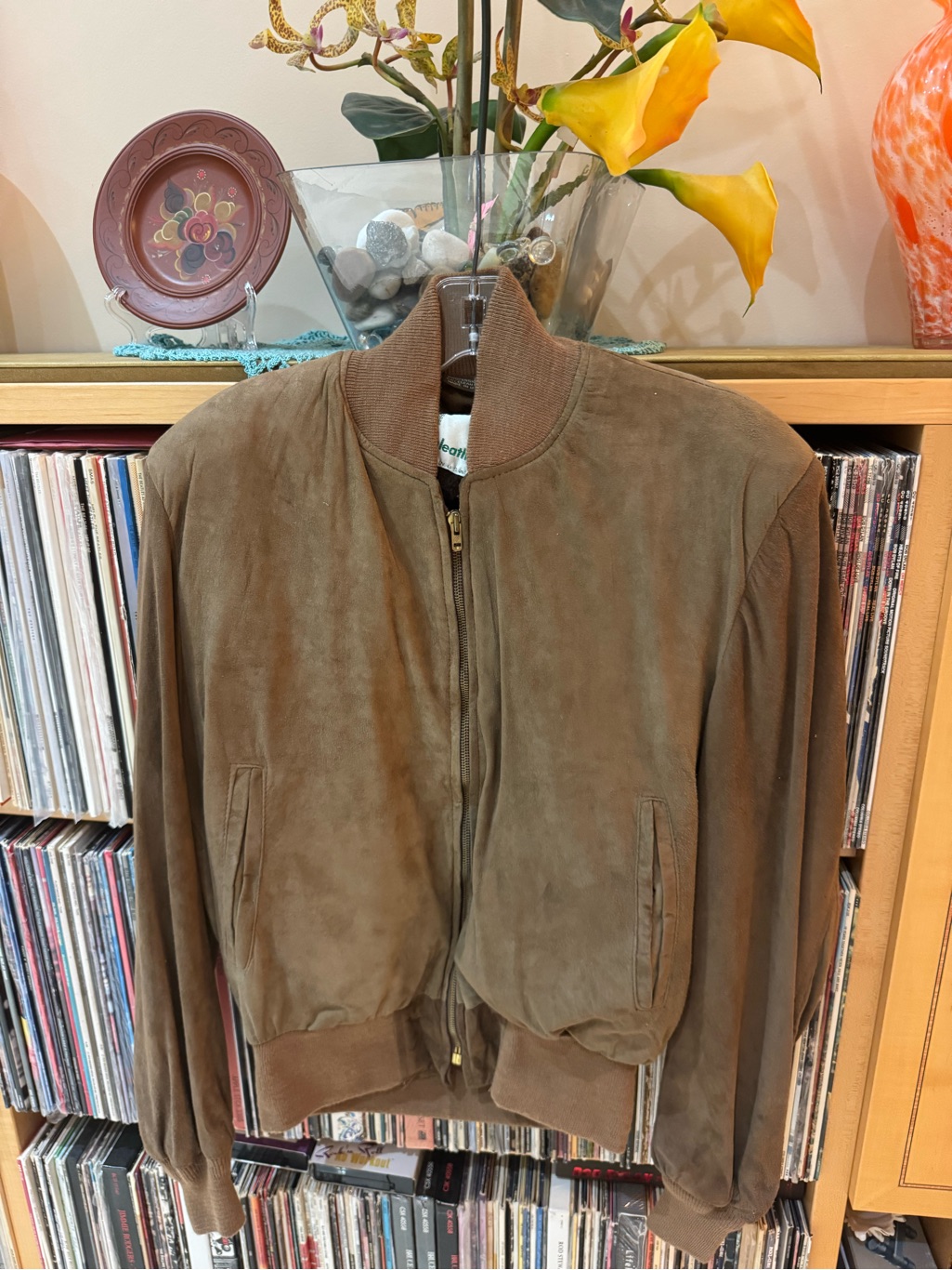 Price Drop:Gino Leathers, Men’s Lined Taupe/Brown Lambskin Leather Jkt, 40,